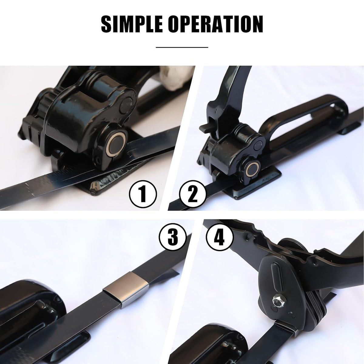 Heavy Duty Banding Strapping Tensioner Manual Packaging Tools Windlass for 1/2"-3/4" Width Metal Steel Strapping Coil