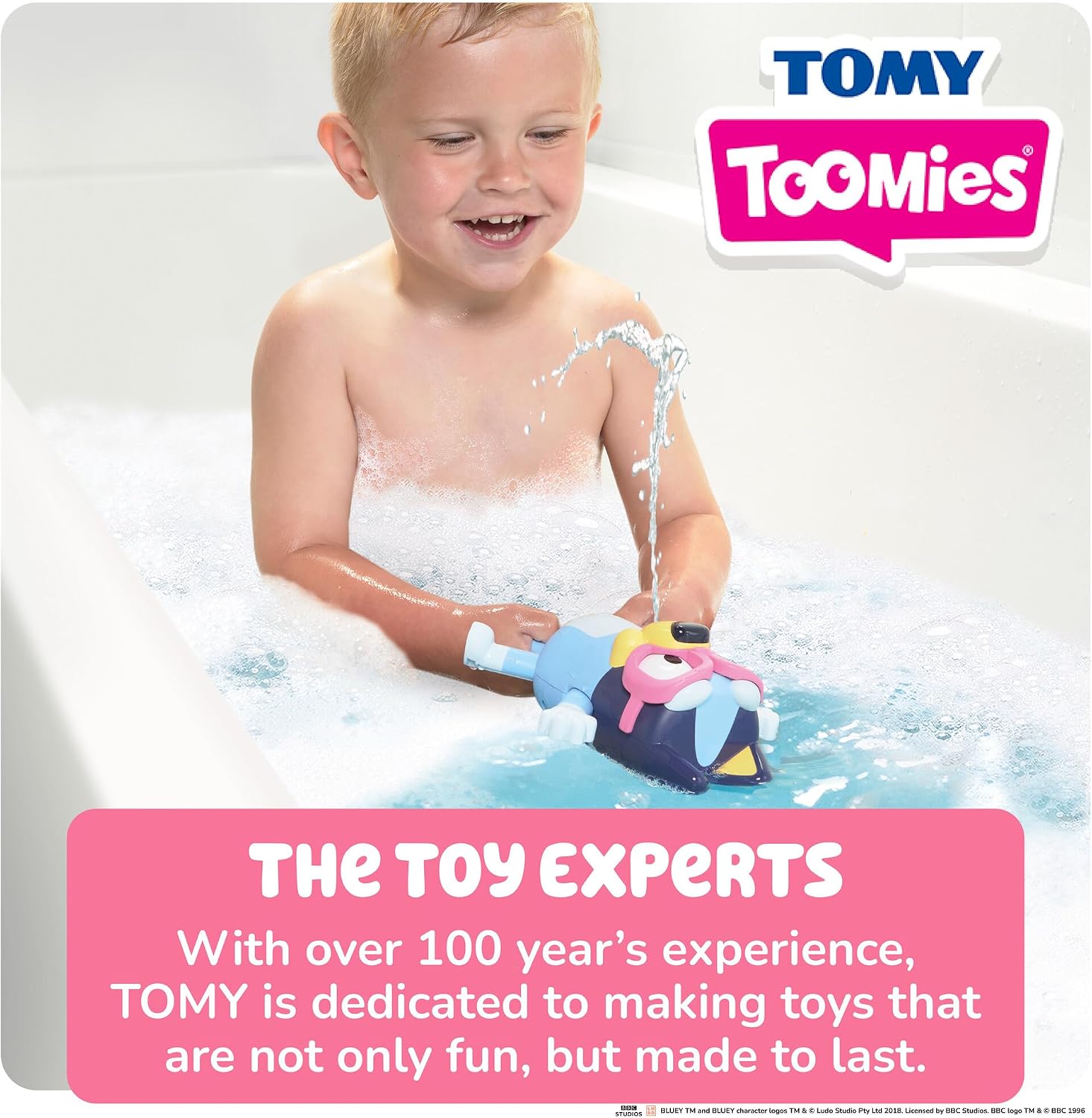 TOMY Toomies Swim School Bluey Water Toy - Floating Fountain Squirt Toy for Bathtub or Pool - Summer Toddler Swimming