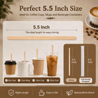 200 Pcs 5.5 Inch Individually Wrapped Coffee Stirrers