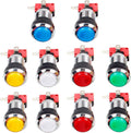 10 Pcs/Lots Chrome Plating 30mm LED Illuminated Push Buttons with Micro Switch for Arcade Machine Games Mame Jamma