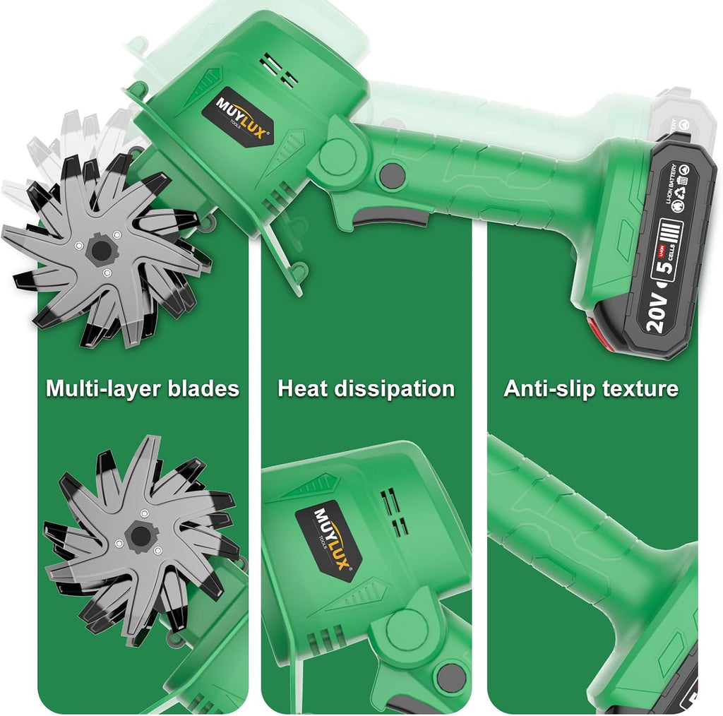 20V Cordless Tiller Cultivator for Gardening, Electric Garden Tiller with Only 1 x 2.0Ah Battery & Charger, Garden