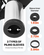 Gas Powered T Post Driver, 37.7cc 4-Stroke Engine Efficient Post Pounder with 3 Piling Sleeves, Vibration-Reducing