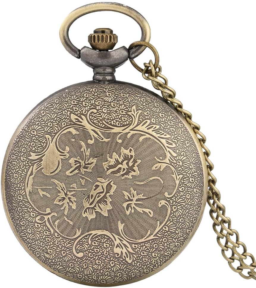 Vintage Pocket Watch with Chain for Men Necklace Watches for Women | Classic retro pendant watch,Unique analog quartz
