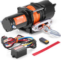 ATV Winch, 4500 lb Electric Winch with Synthetic Rope, 12V DC ATV UTV Winch 1/4 in x 39 ft Aluminum Fairlead Wired