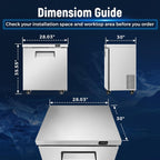 Commercial Refrigerator, 29 Inch, 6.7 Cu.Ft Undercounter