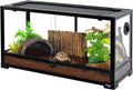 Large Reptile Tank 25 Gallon, 360°Full Vision Glass Reptile Terrarium with Top Mesh Lid for Beaded Dragon Lizard