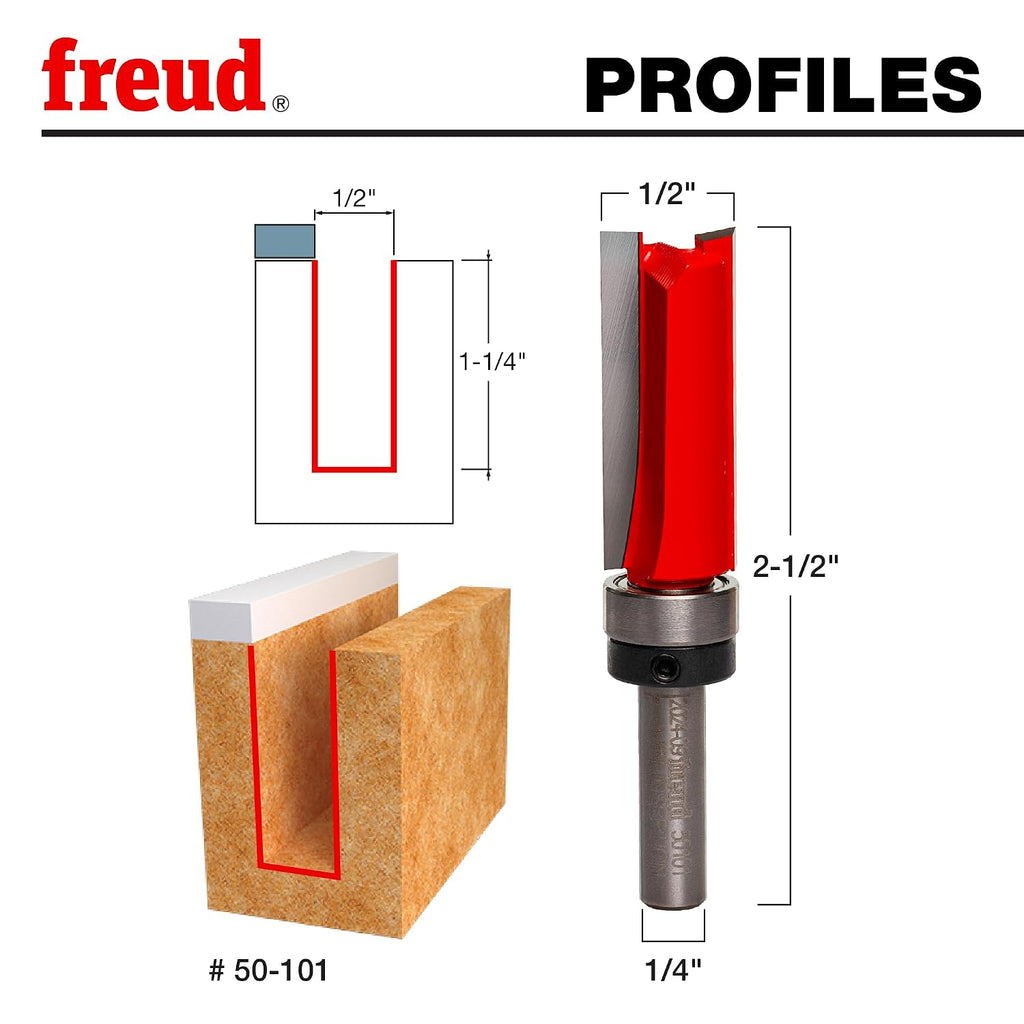 50-101: 1/2" (Dia.) Top Bearing Flush Trim Bit