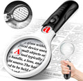 Compact Magnifying Glass with Lights,45X 10X 5X Small Handheld Lighted Magnifier, 3 LED Light Magnifying Glass for