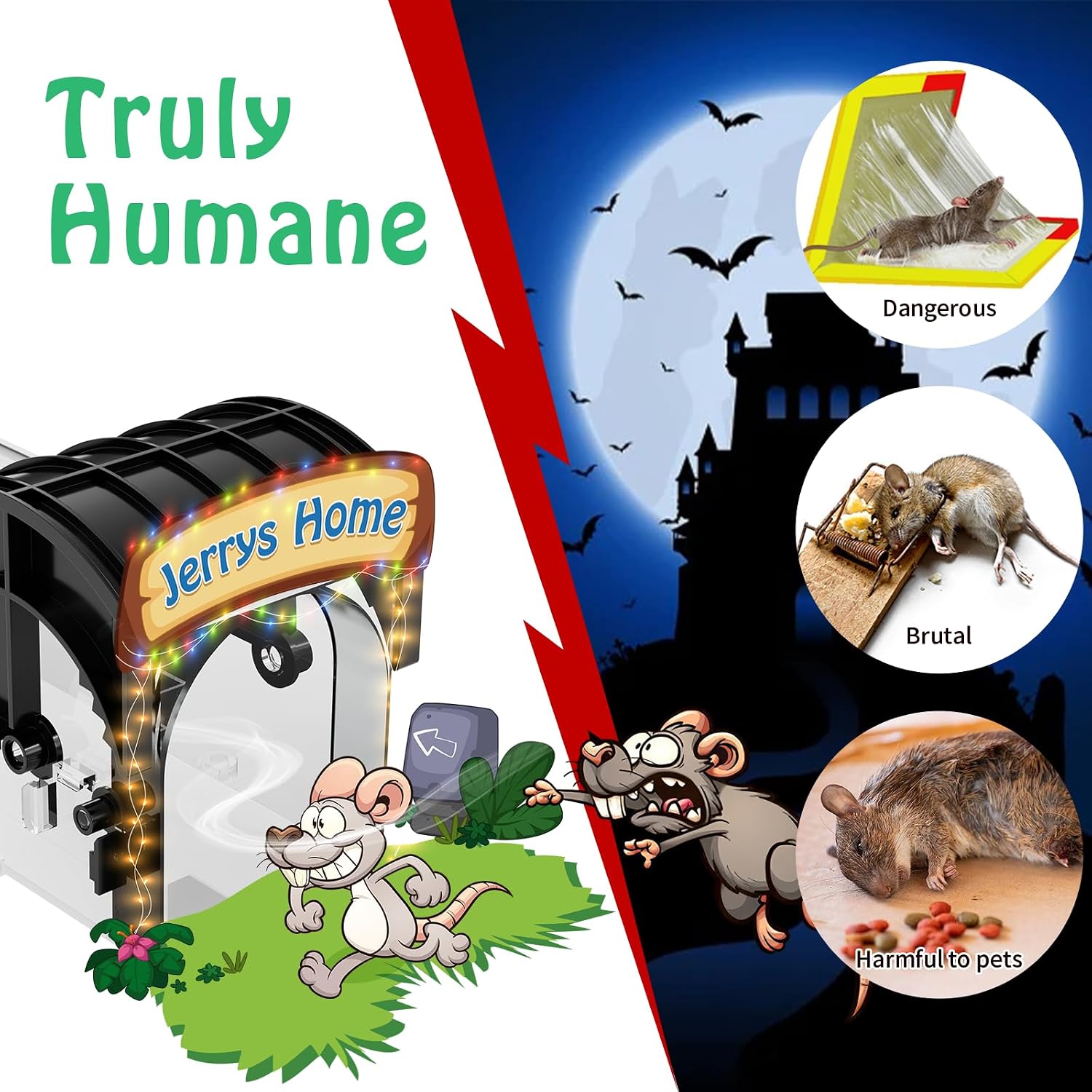 Humane Mouse Trap, 12-Inch Reusable No-Kill Cage for Rats, Chipmunks (1)