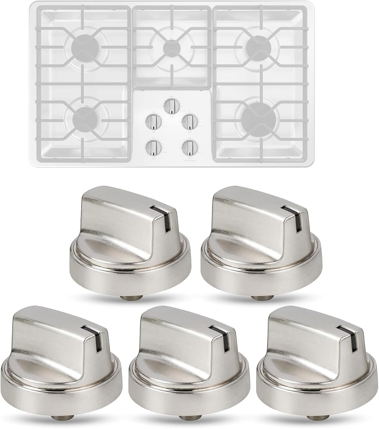 WB03X29300 Gas Stove Knobs Compatible with GE Range Surface Burner Knob | 5 Pack Range Knobs Replacements for GE