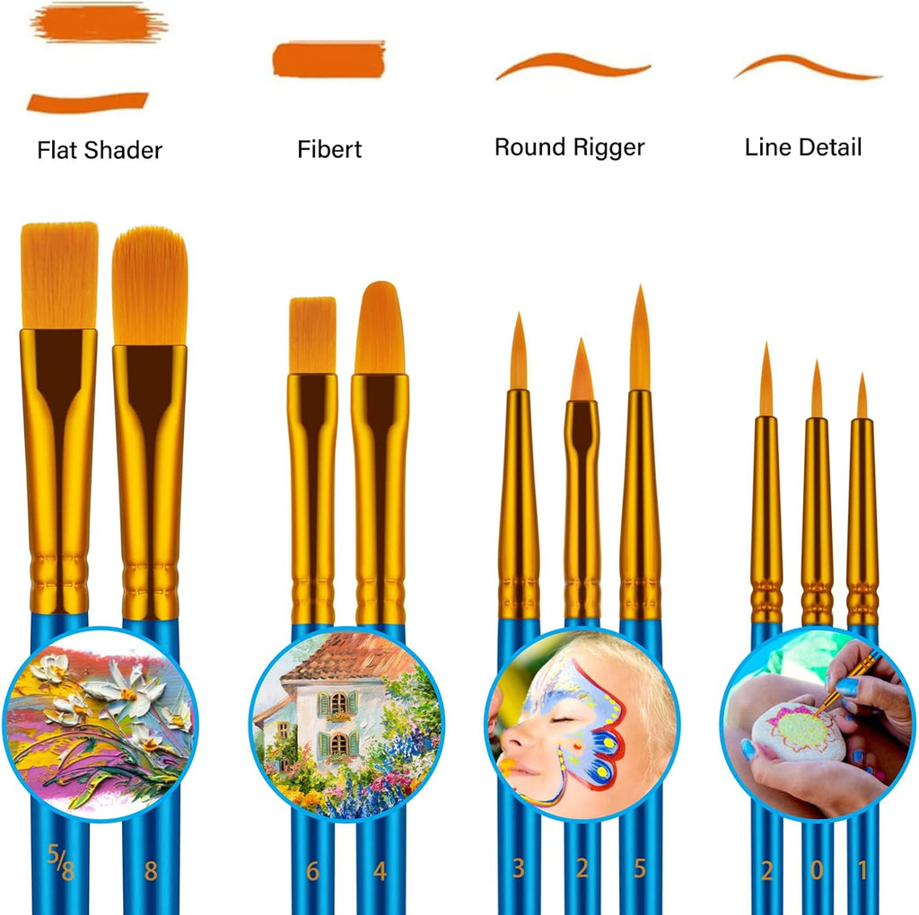 Paint Brushes Set, 30 Pcs Paint Brushes for Acrylic Painting, Oil Watercolor Acrylic Paint Brush, Artist Paintbrushes