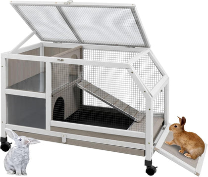 Rabbit Hutch Indoor - Weatherproof, Multi-Level, Easy Assembly, Lockable, and Comfortable | Guinea Pig Cage for Small