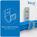 ICC 2-Inch Wall Mount J Hook Cable Management, Retainer Clips, 25-Pack