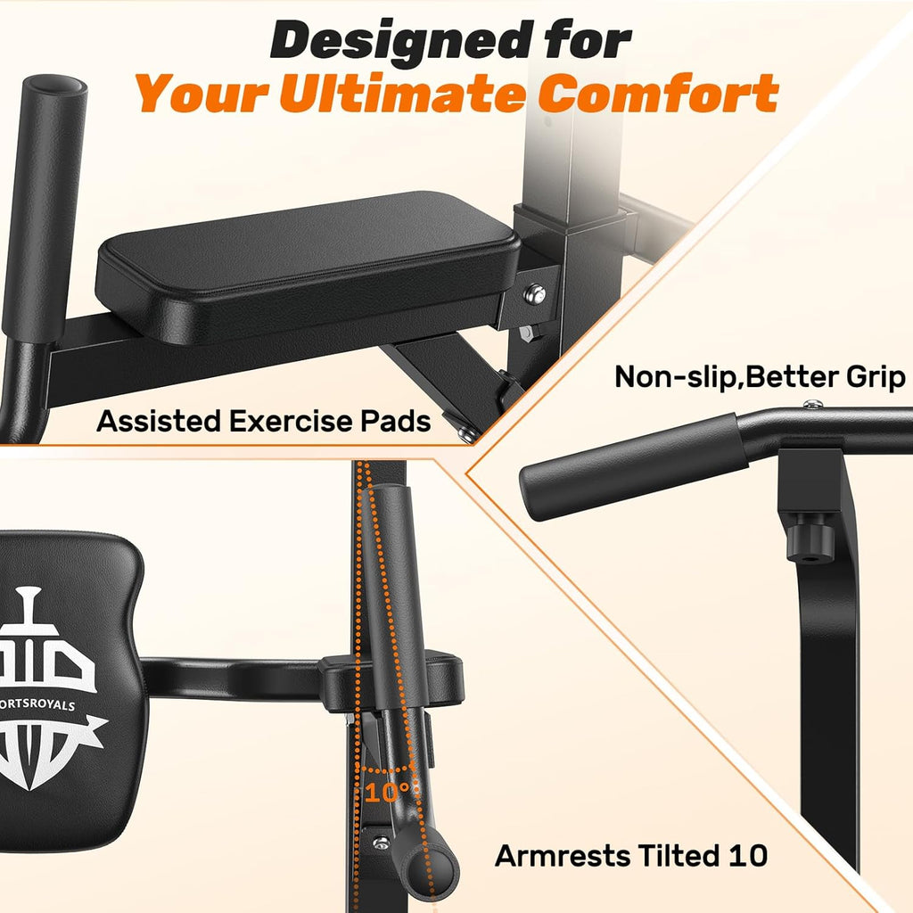 Power Tower Pull Up Bar Station, 450LBS Stable Pull Up Dip Station for Home Gym Strength Training Equipment | FED
