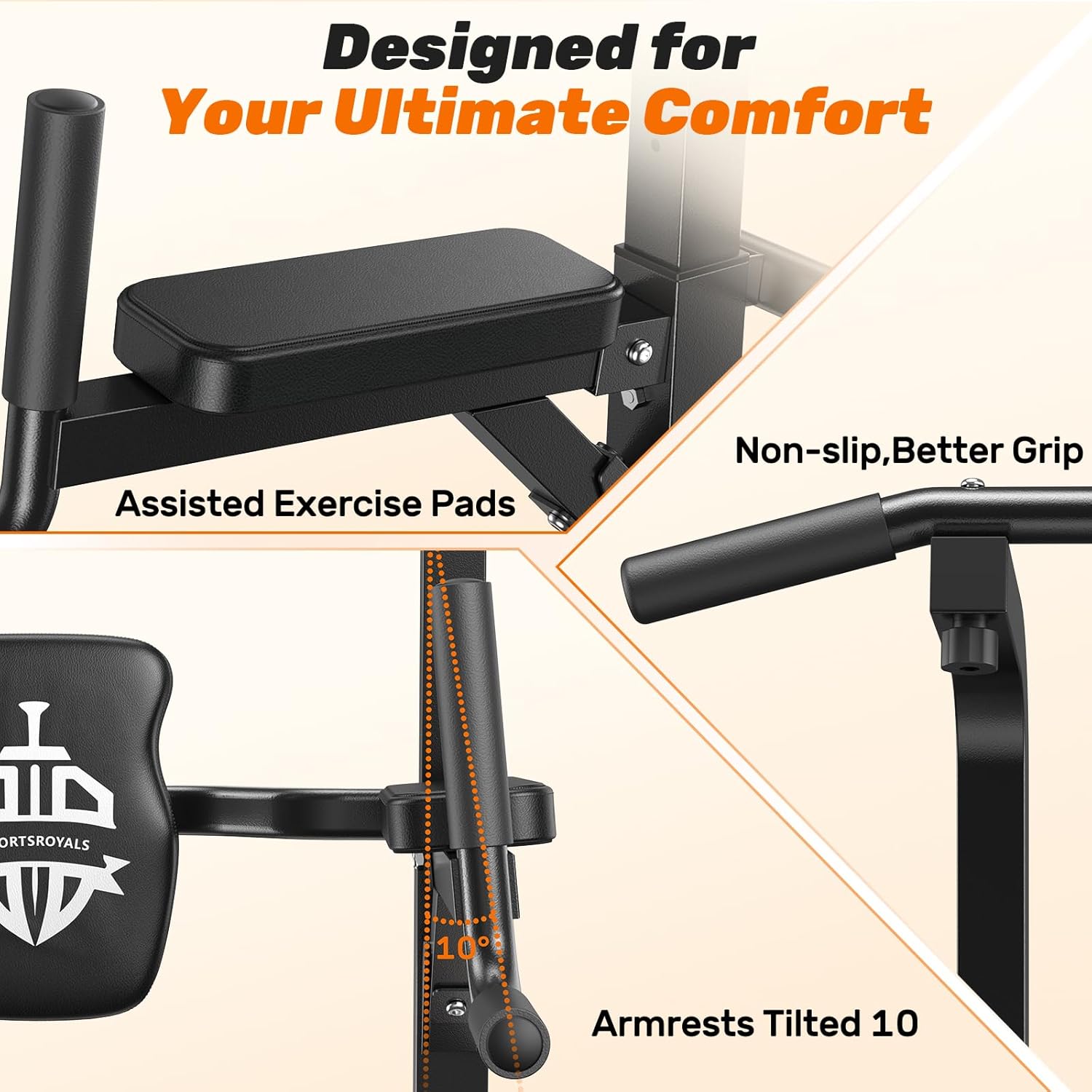Power Tower Pull Up Bar Station, 450LBS Stable Pull Up Dip Station for Home Gym Strength Training Equipment | FED