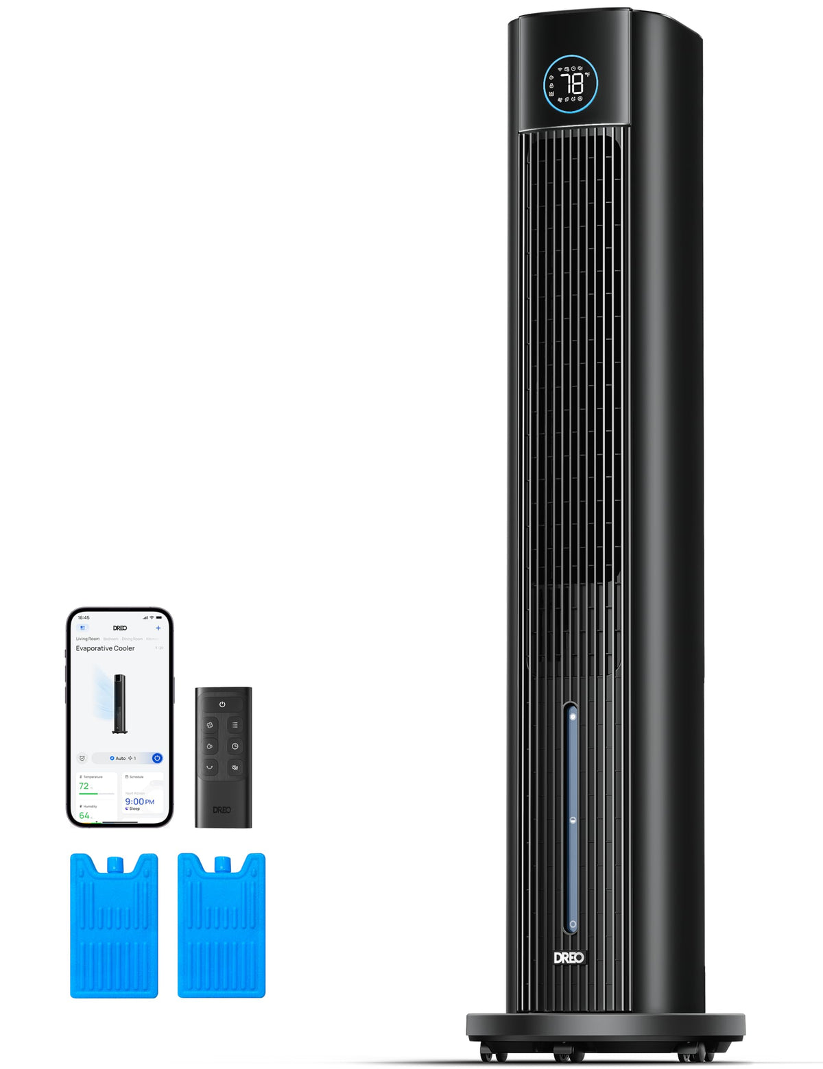 Evaporative Air Swamp Cooler, 43" Cooling Fans that Blow Cold Air