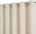 No Hooks & No Liner Needed Fabric Shower Curtain,71" Wx74 L,Cream | Linen Texture,100% Waterproof TPU Laminated