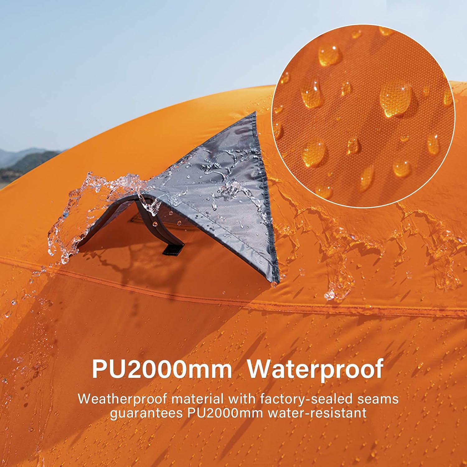 4 Person Backpacking Tent with Matching 4 Person Tent Footprint,Easy Setup Tent with Waterproof Camping Tarp for