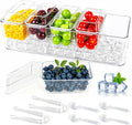 Ice Chilled Condiment Caddy, 5 Compartments with Lids and Utensils