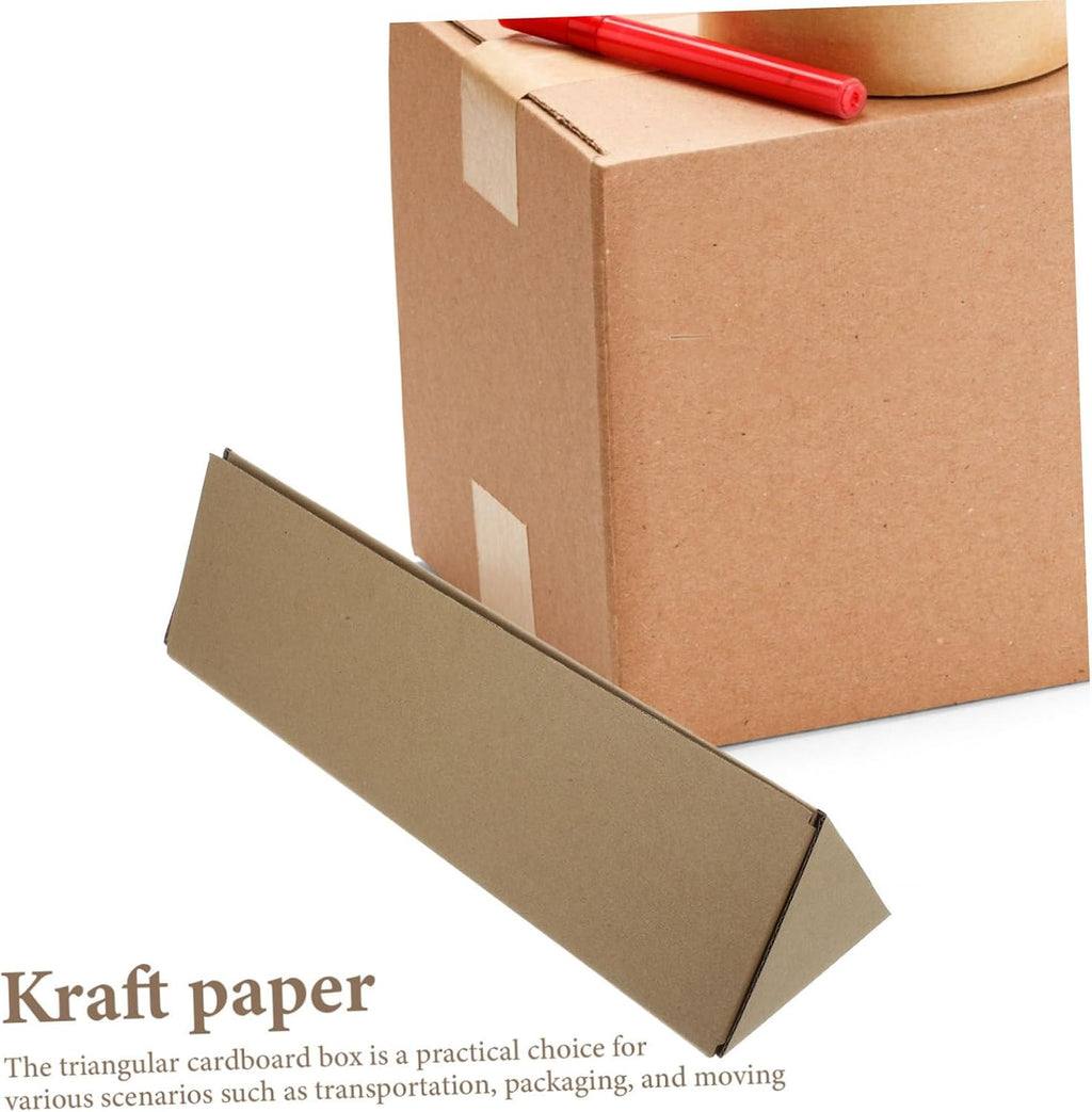 10pcs Triangle Kraft Paper Mailing Tubes for Documents Storage