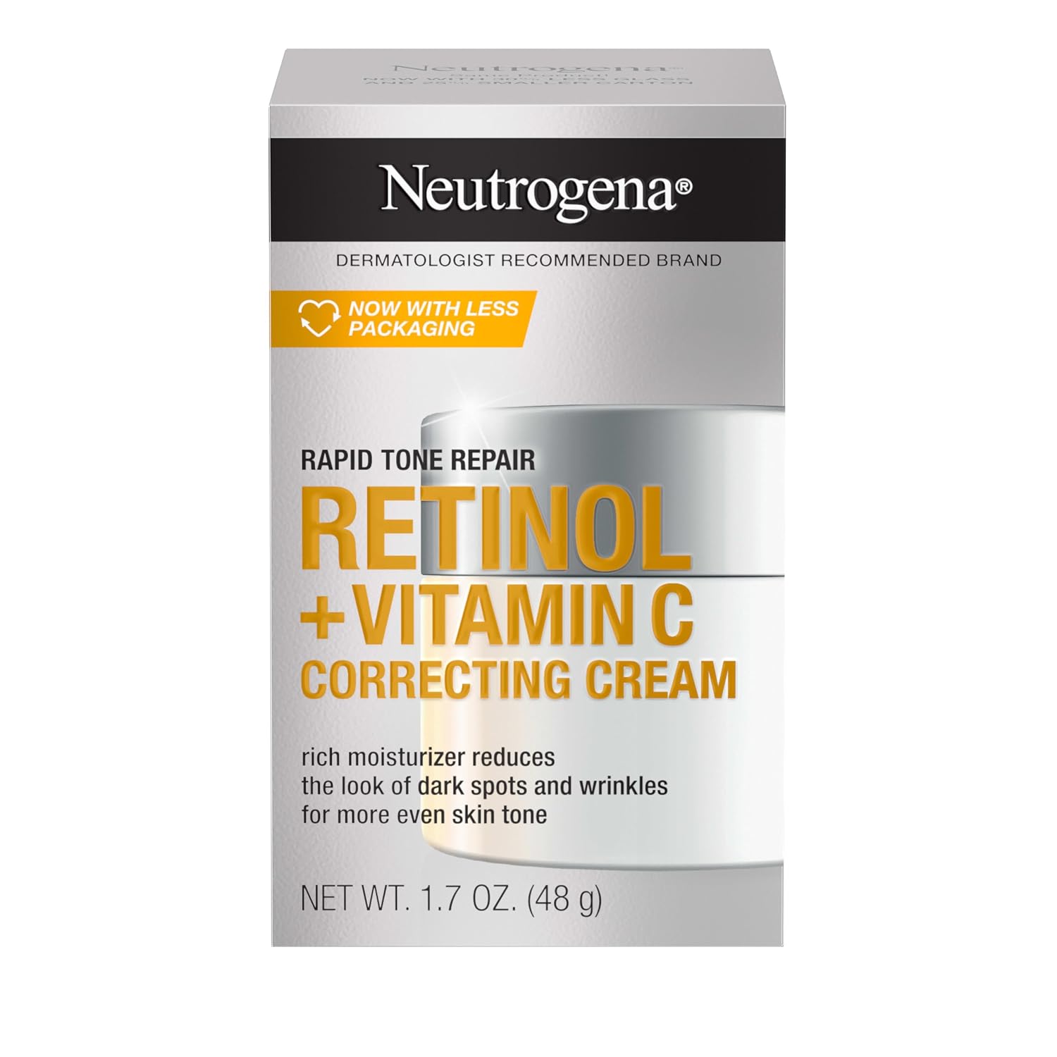 Rapid Tone Repair Retinol + Vitamin C Correcting Cream, Face Moisturizer with Retinol, Hyaluronic Acid & Vitamin C