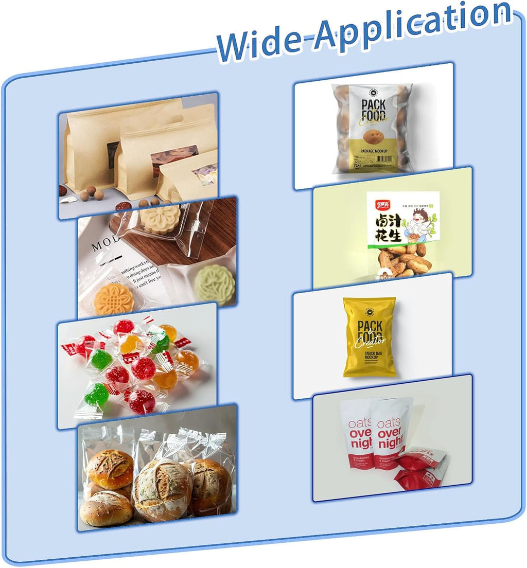 Heat Sealer Machine, Automatic Continuous Band Sealer with Digital Temperature Control, Horizontal Bag Sealer for