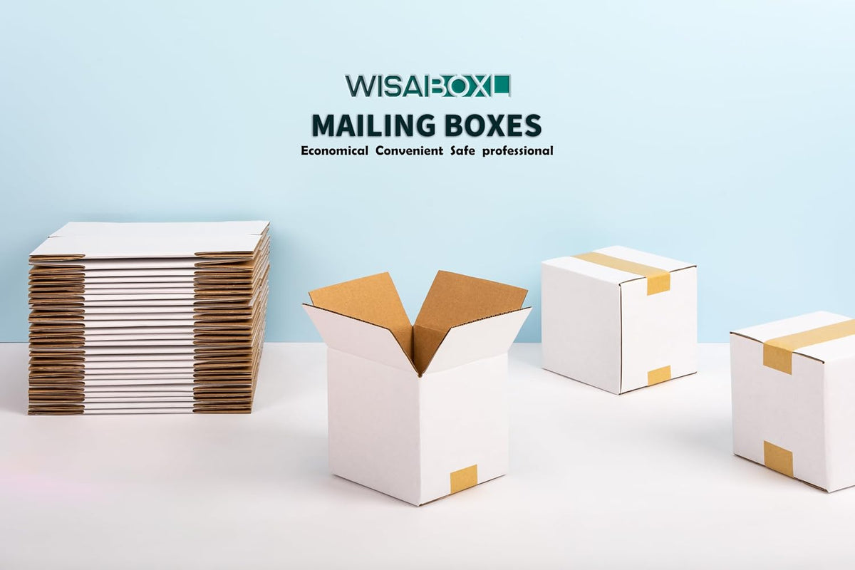4x4x4 inch White Small Shipping Boxes, 25 Pack