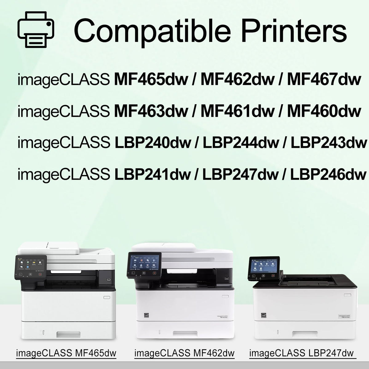 070H Black Toner Cartridge Compatible for Canon ImageCLASS MF465dw 2 Pack