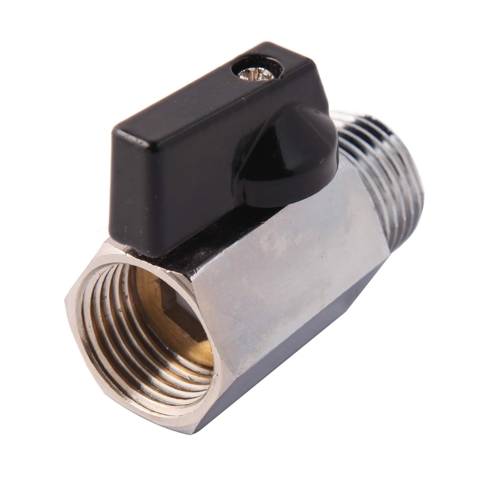 1/2" Brass Mini Ball Valve NPT Female x Male Shut-Off Valve (Pack of 2)