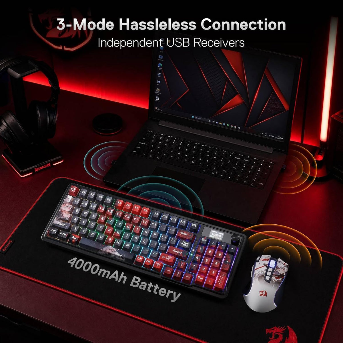 Anime Keyboard & Mouse Combo, K719 PRO KB + M612AK 8000 DPI Mice