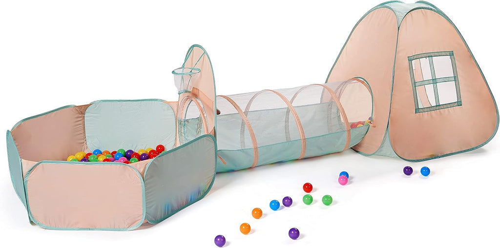 3 in 1 Pop Up Play Tent with Ball Pit, Indoor/Outdoor Playhouse | Baby Ball Pit, Tunnel Toys for Toddlers 1-3, Soft