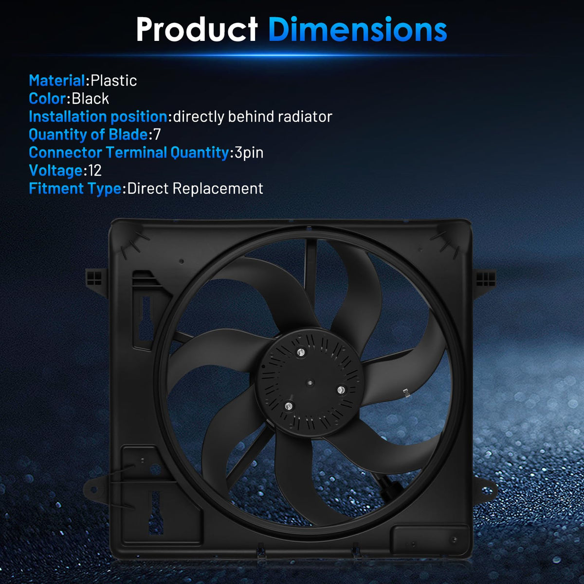 621-601 Cooling Radiator Fan Assembly