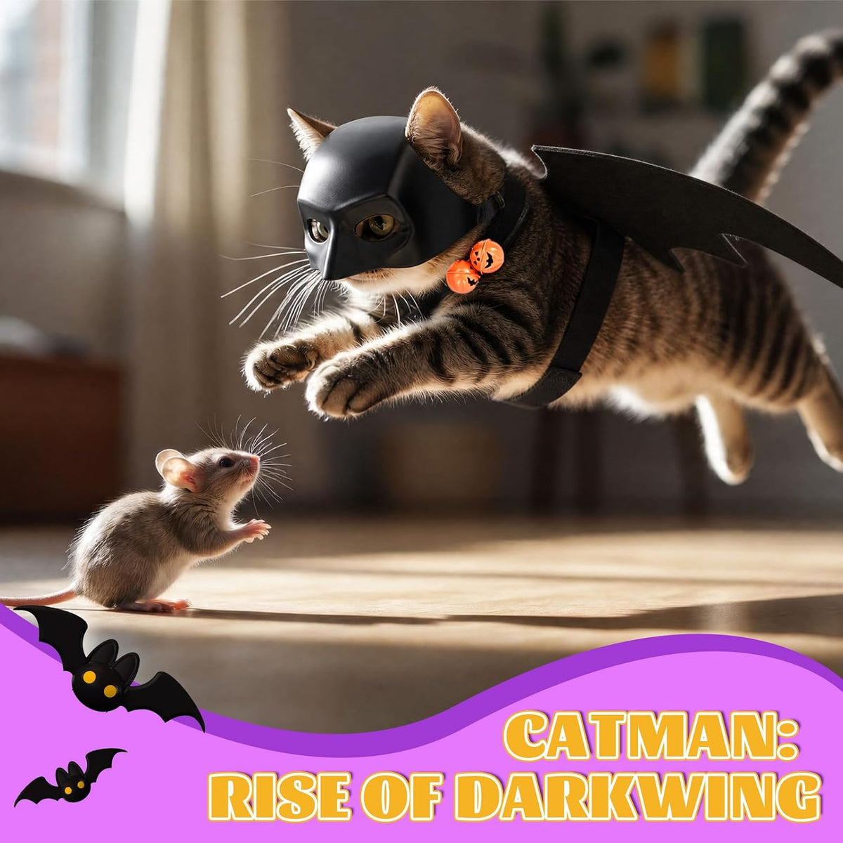 Halloween Cat Costume Cute Bat Wings Mask Cats Spider Costume