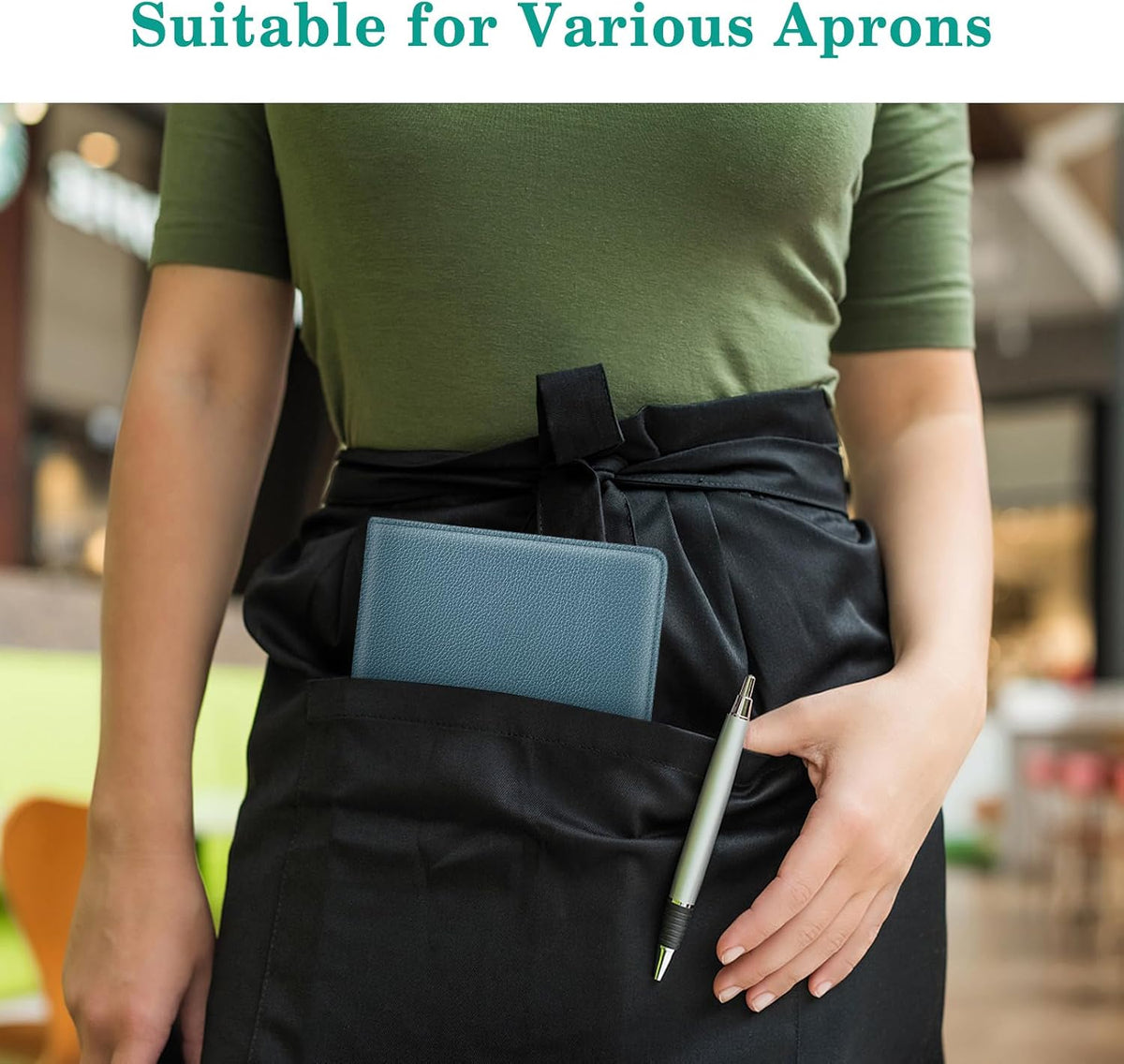 Server Book Organizer with Zipper Pocket