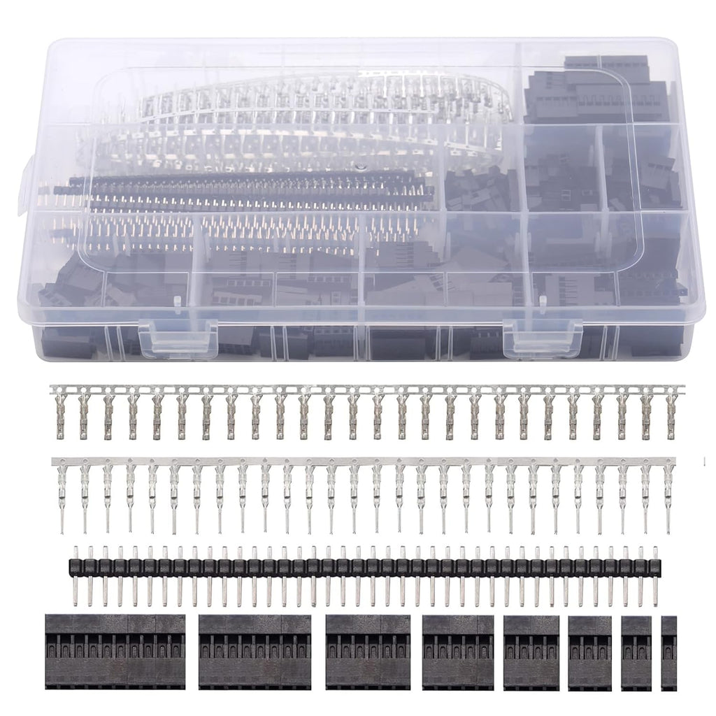 1450Pcs 2.54mm Dupont Connector Kit 1-10P Male Female