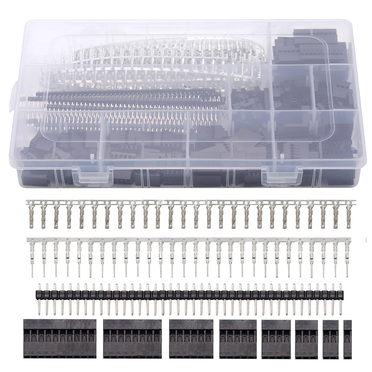 1450Pcs 2.54mm Dupont Connector Kit 1-10P Male Female