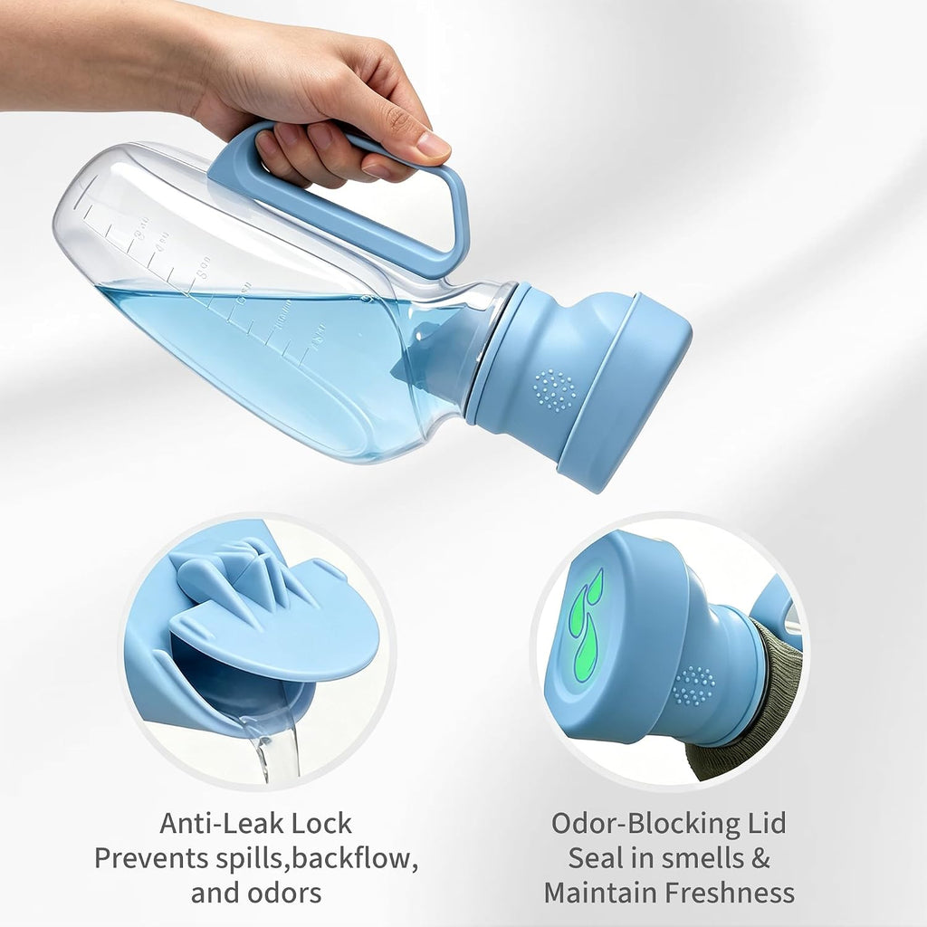 Portable Urinals for Men, 40 fl oz, Soft Silicone Opening