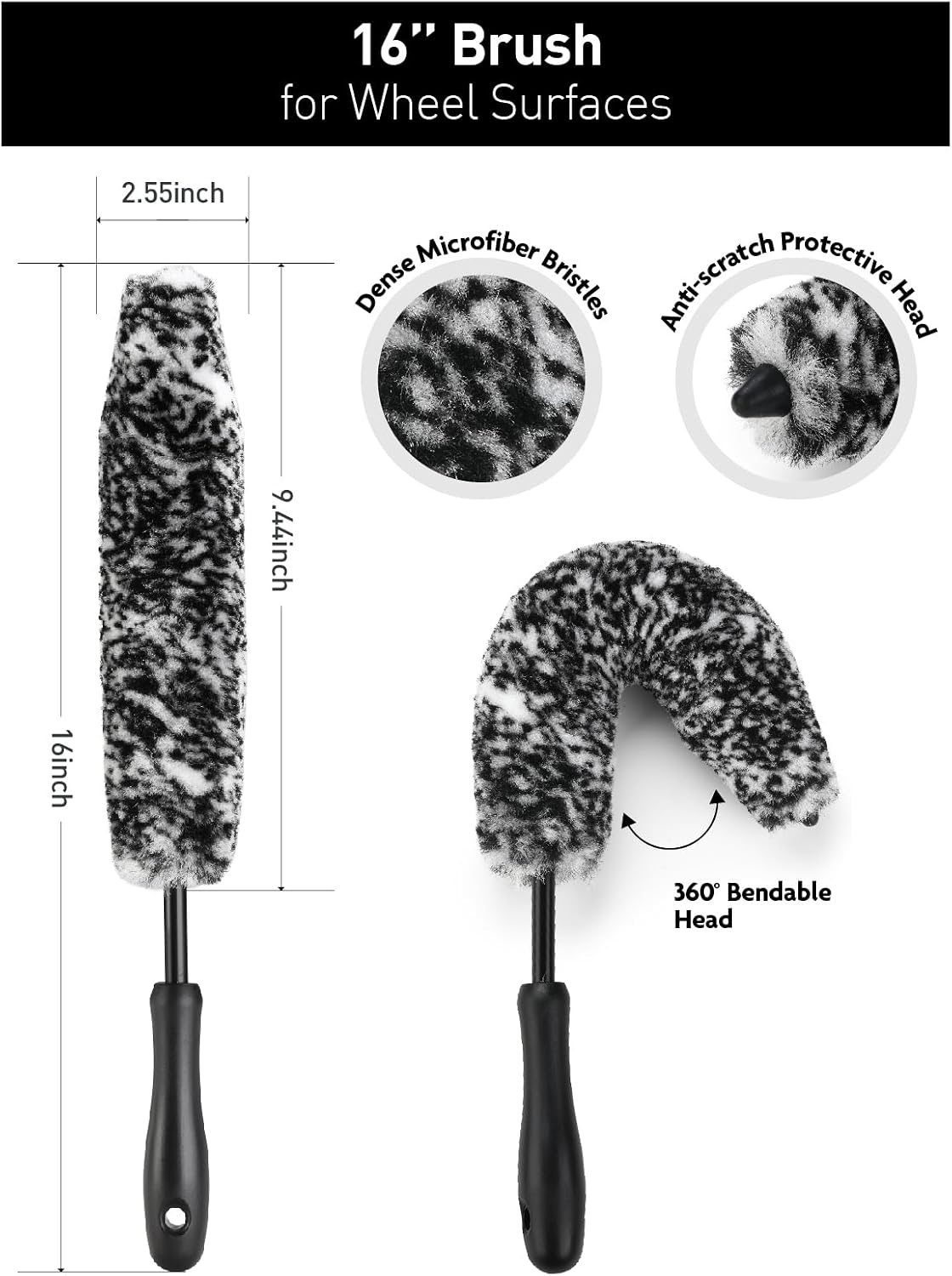 6PCS Car Wheel Brush Kit for Cleaning Tires | Tire Brush, Soft Rim Brush, Bendable Wheel Cleaner Brush for Cleaning