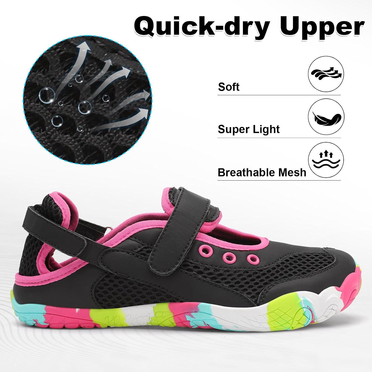 Womens Water Shoes Quick-Dry Breathable Outdoor Sandals for Light Hiking Beach Pool Non-Slip Lightweight Wide