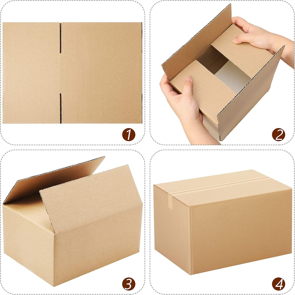 32 Pack Shipping Boxes Assorted Size Corrugated Cardboard Moving Box