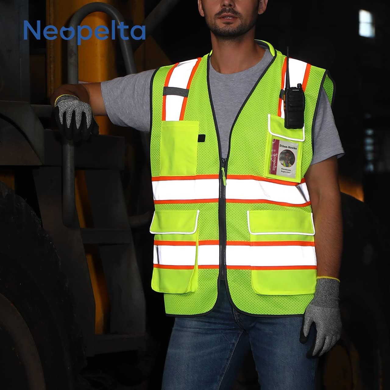 Hi Vis Reflective Safety Vest for Men Women Yellow Mesh/Orange XL | High Visibility Construction Work Vest with
