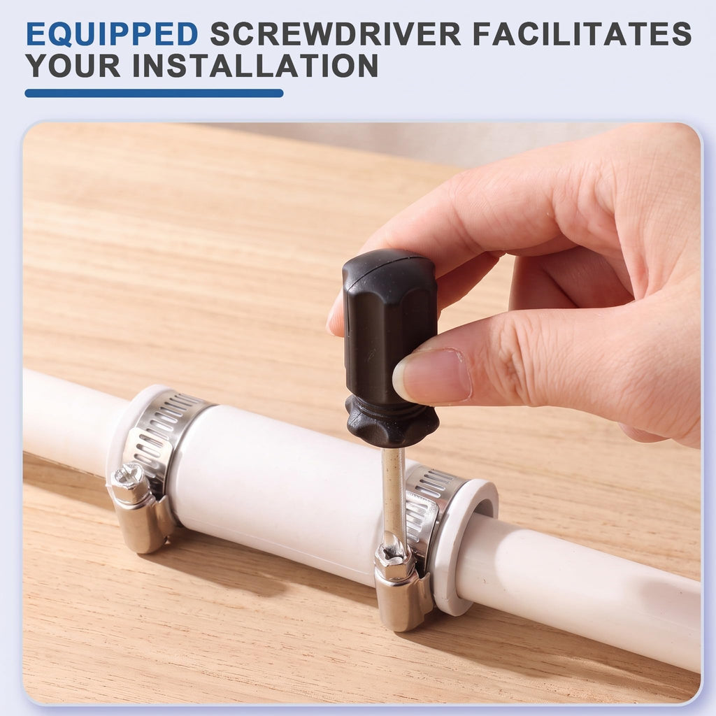 ElaraBerry 4 Pack 3/4" XL Flexible PVC Pipe Coupling with Clamp