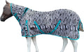 Horse Fly Sheet with Neck | Horse Combo Flysheet with Neck | Horse Summer Sheet with Hood (Zebra-Turq, 78)