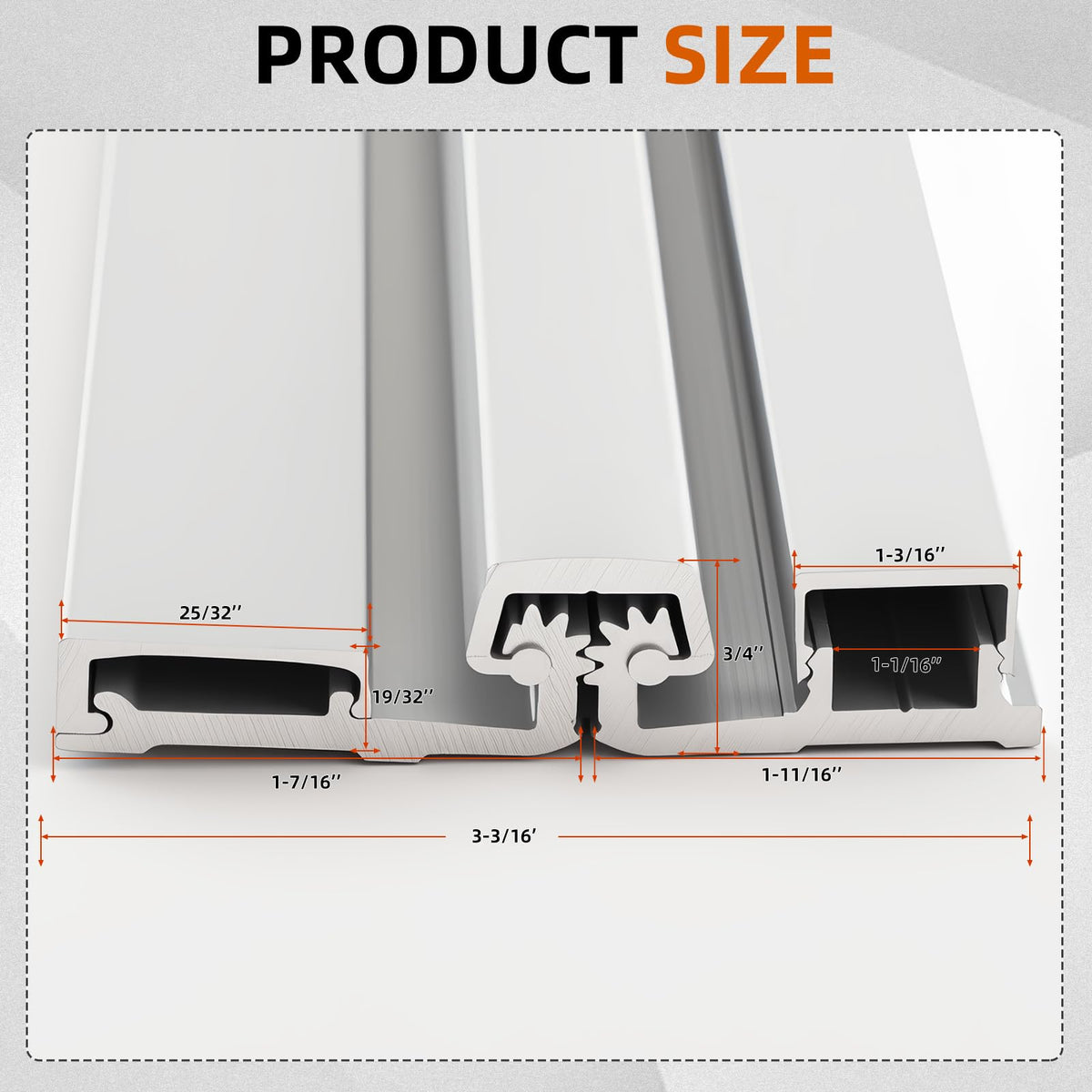 1 Pcs 83" Aluminum Continuous Hinge for Door, Silver