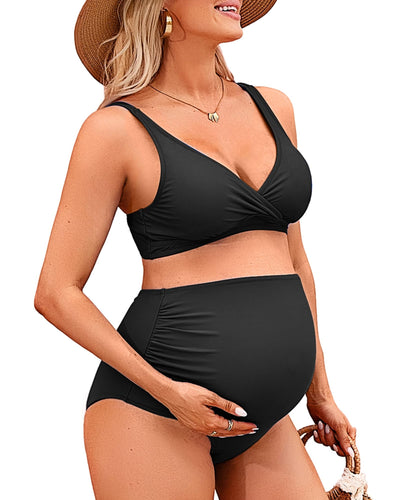 Maternity Swimsuits High Waist Maternity Bikinis Pregnancy Swim Suit