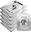 6 Packs 1/2 Half Size Hotel Pan Lids, 12.9''L x 10.6''W Stainless Steel