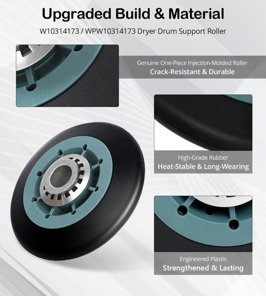 Upgraded EngPair (2-Pack) 349241T 8536974 WPW10314173 Dryer Drum Roller Kit