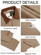 Mens Lightweight Jackets Casual Stylish Button Down Barn Jacket