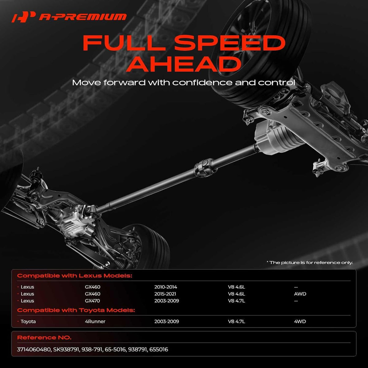 A-Premium Front Drive Shaft Driveshaft Assembly Compatible with Toyota
