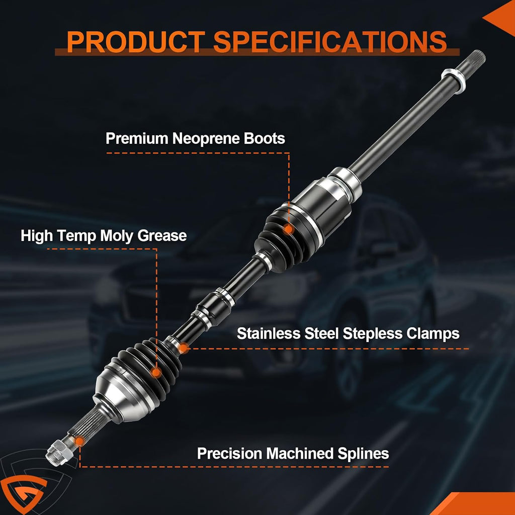 GEARLAST Front CV Axle Shaft Assembly Fit for Nissan Altima 2007-2013 2.5L